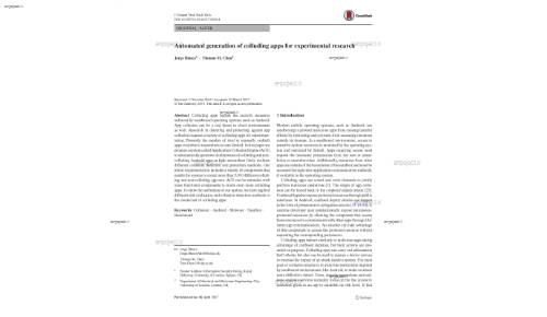 Automated generation of colluding apps for experimental research